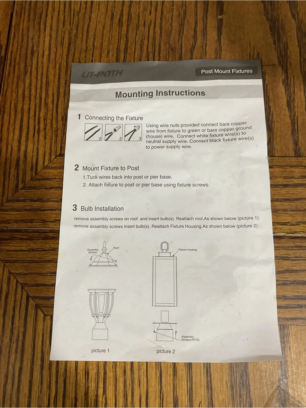 White Outdoor Post Lantern Light